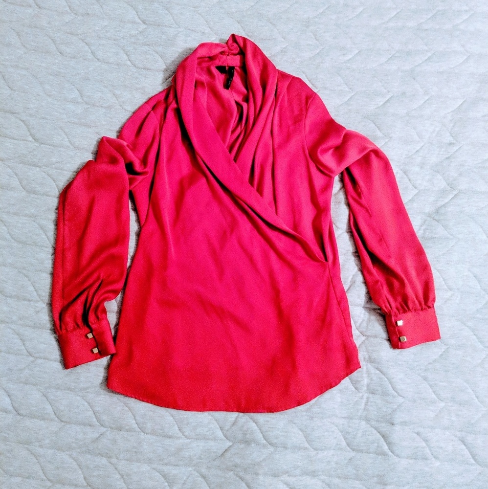 Silk-like Bright Red Top